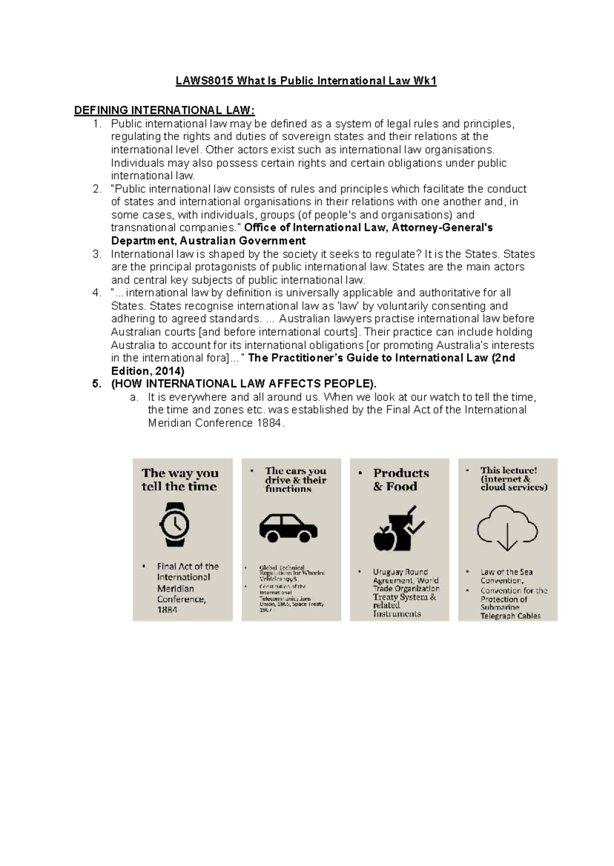 LAWS8015 Week 1: Defining Public International Law and Its Principles ...