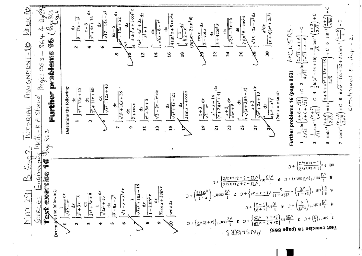 MAT 291 Midterm Exam Revision: Week 10 Tutorial Insights - Studocu