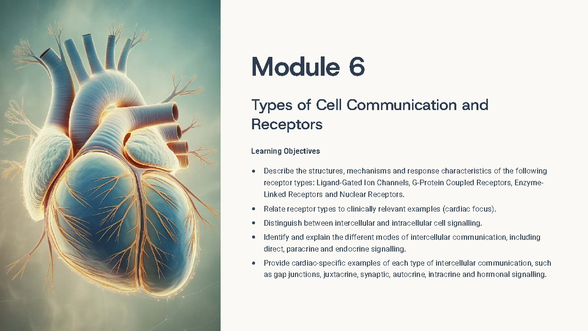 Module 6: Types of Cell Communication & Receptors in Cardiac Function ...