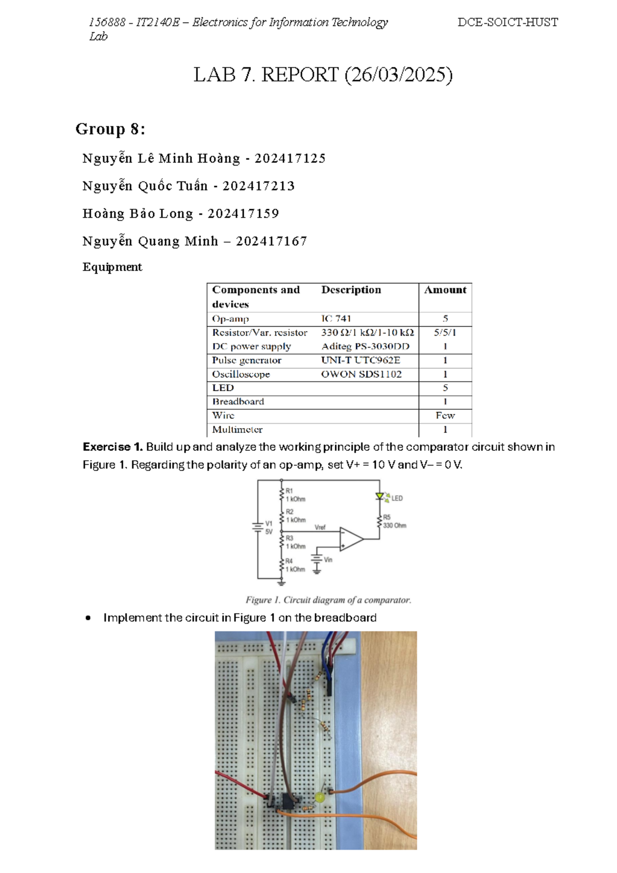Lab7 Gr8 - Chúc các bạn A+ - 156888 - IT2140E – Electronics for ...