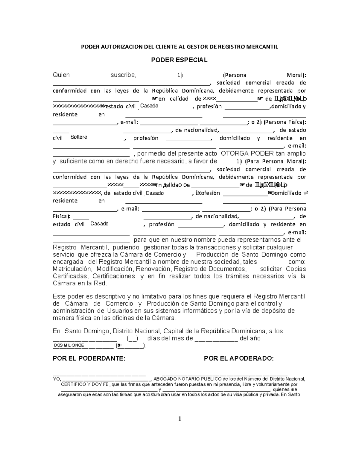 Poder Autorizacion Form - PODER AUTORIZACION DEL CLIENTE AL GESTOR DE ...