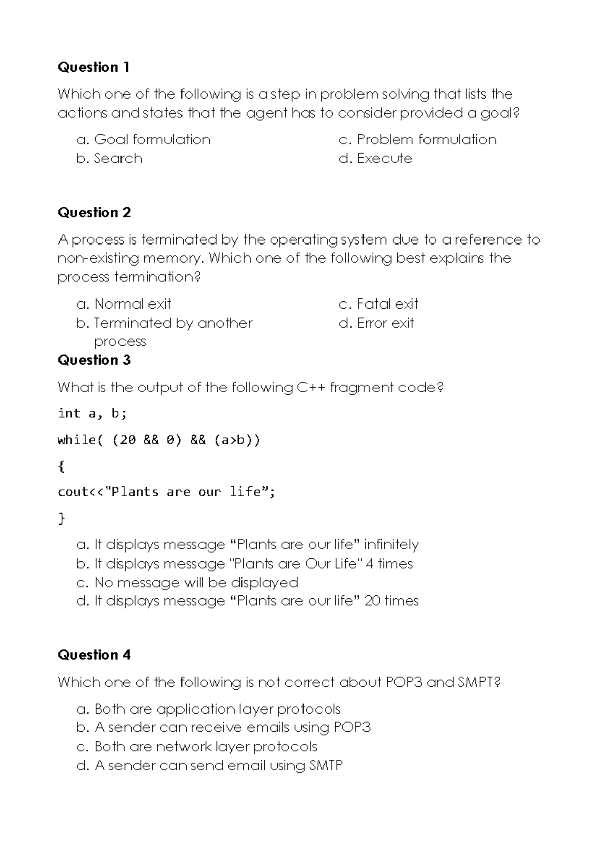 BIG-D MOE Model Questions for Problem Solving and Systems Analysis ...