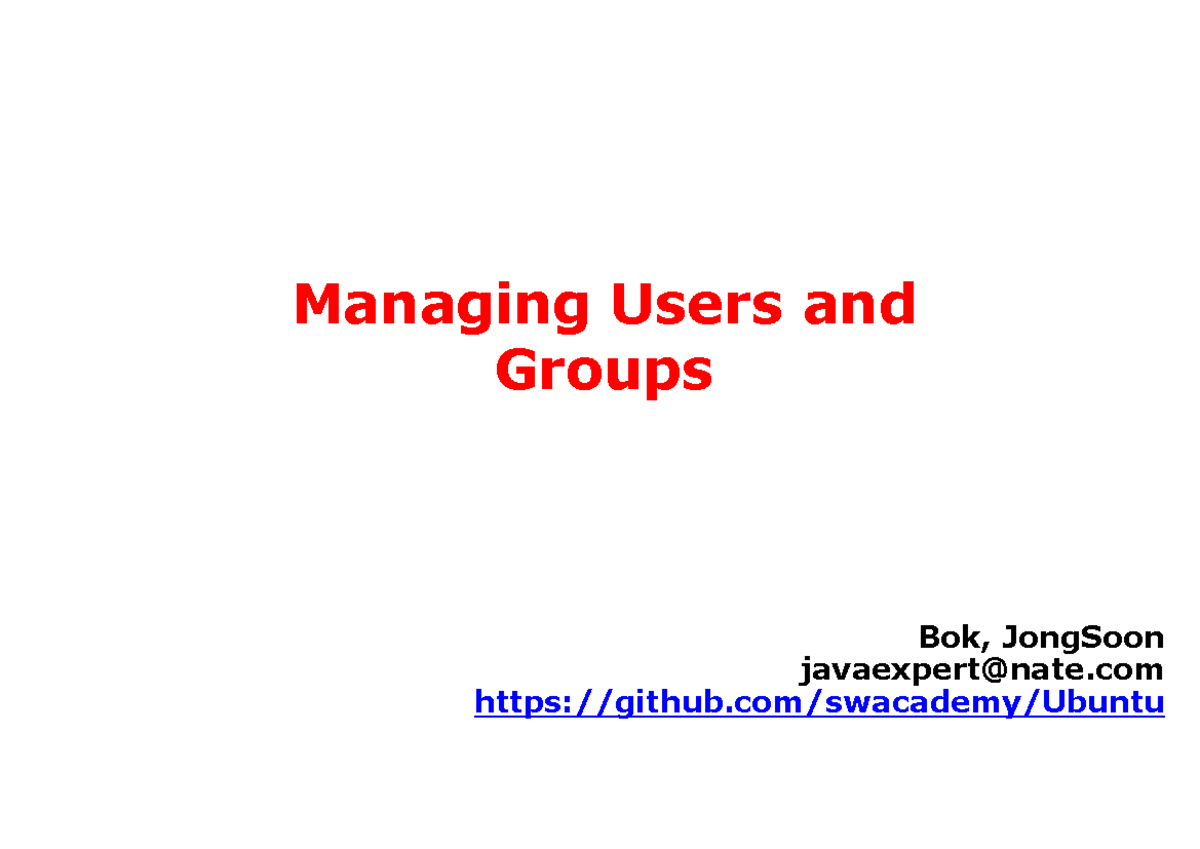 Managing Users and Groups - CS101 Lecture Notes - Studocu