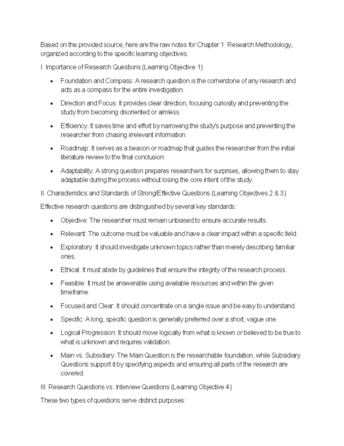 Chapter 1 Notes: Research Methodology (Course Code: RM101) - Studocu