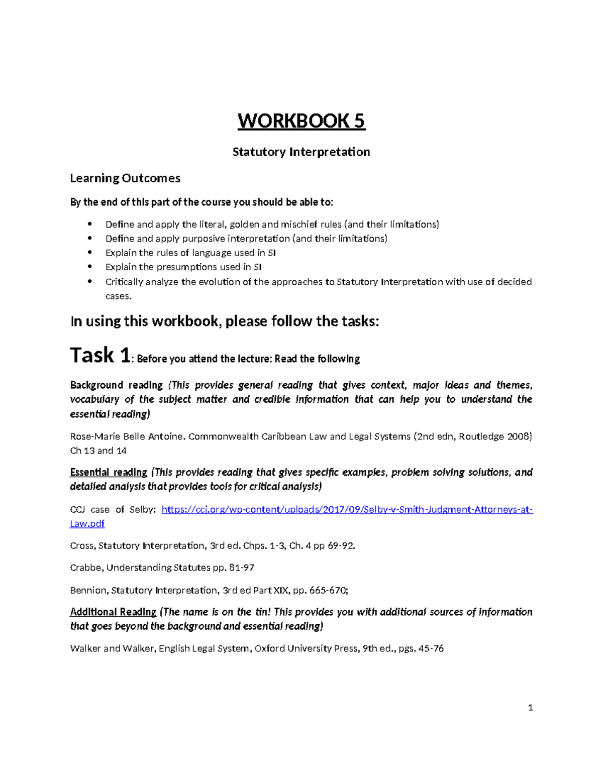 Workbook 5: Statutory Interpretation Concepts and Applications - Studocu
