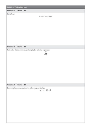 Maths Methods - Grade: 11 - Queensland Certificate of Education - Studocu
