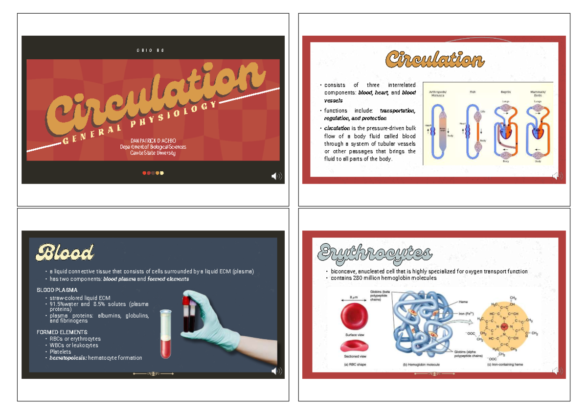 Circulation and Blood Components - BIO 80 Lecture Notes - Studocu