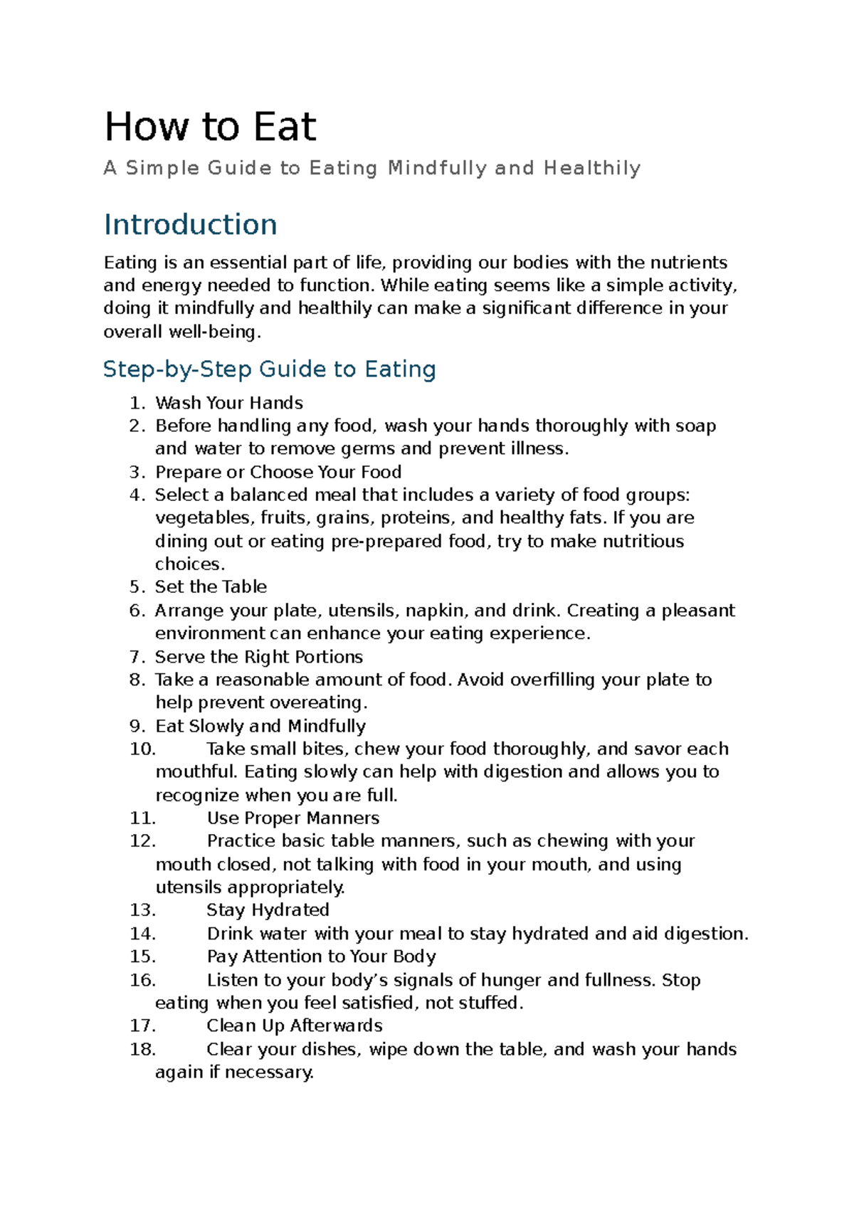Tnrbg - 4wgeds: A Simple Guide to Mindful Eating Practices - Studocu