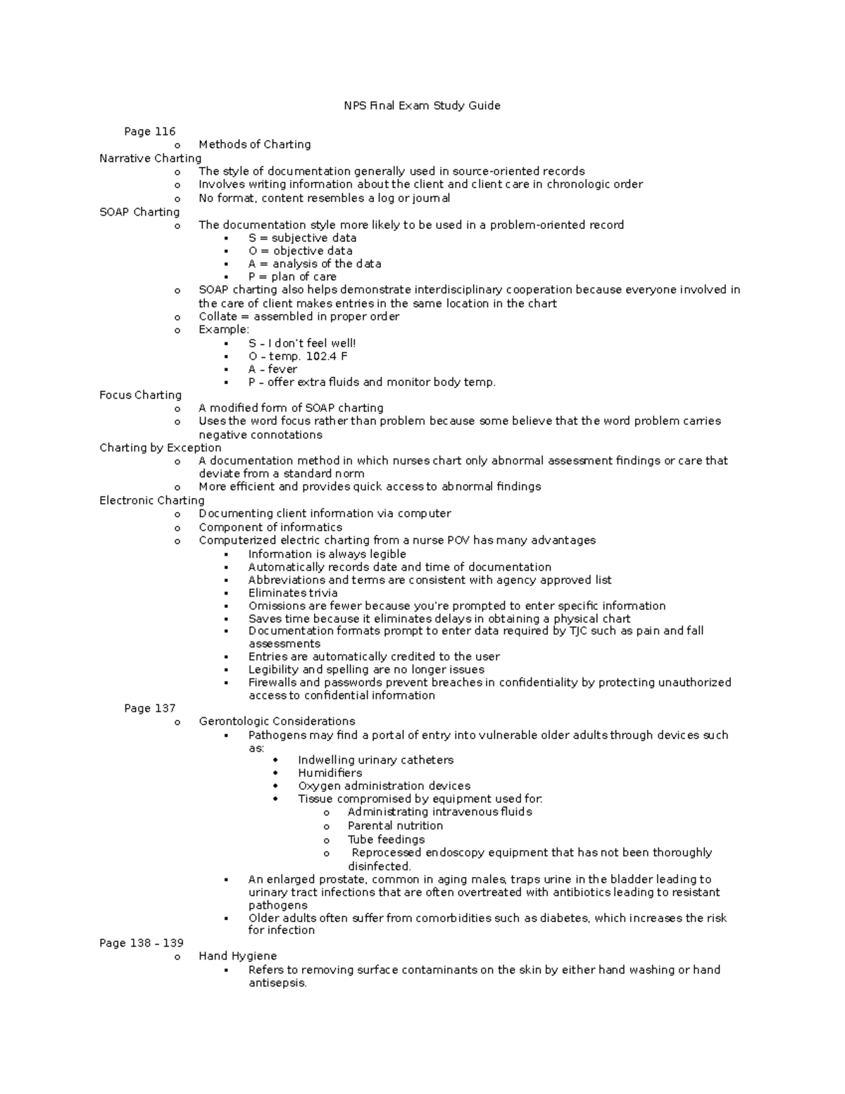 Final Study Guide - NPS Final Exam Study Guide Page 116 o Methods of ...