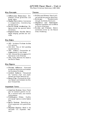 Apush - APUSH Cheat Sheet - Unit 3 Revolution and the New Nation (1754 ...