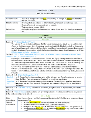 Comprehensive Guide to Civil Procedure (Course Code: LAW101 ...