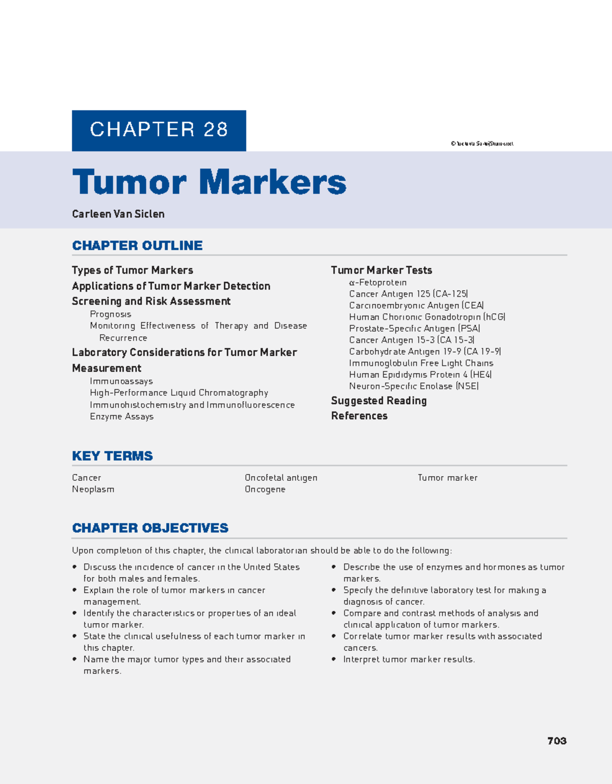 CHAPTER 28: Tumor Markers - Overview and Clinical Applications (Bishop ...