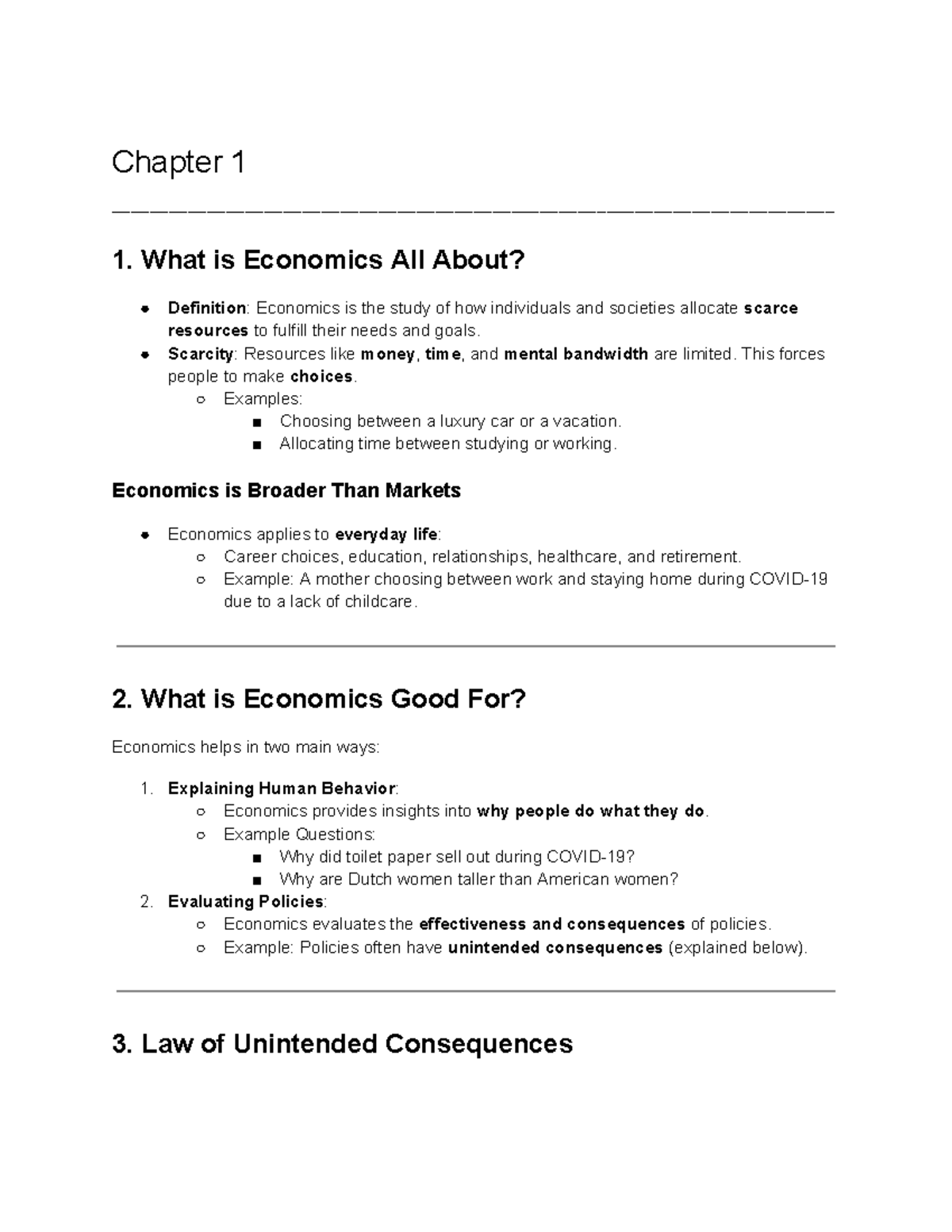 Econ 101: Comprehensive Notes on Economic Principles & Theories (Final ...