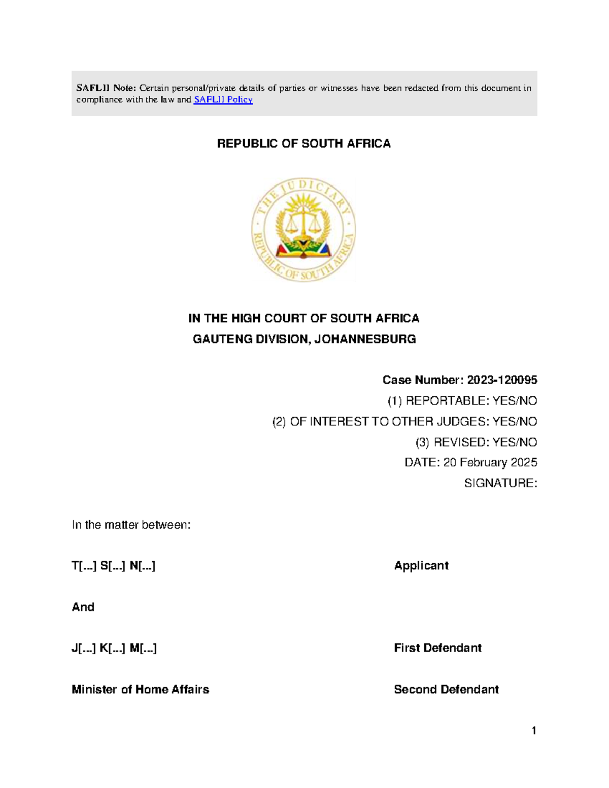 Declaratory Order on Customary Marriage Validity - Case No: 2023-120095 ...