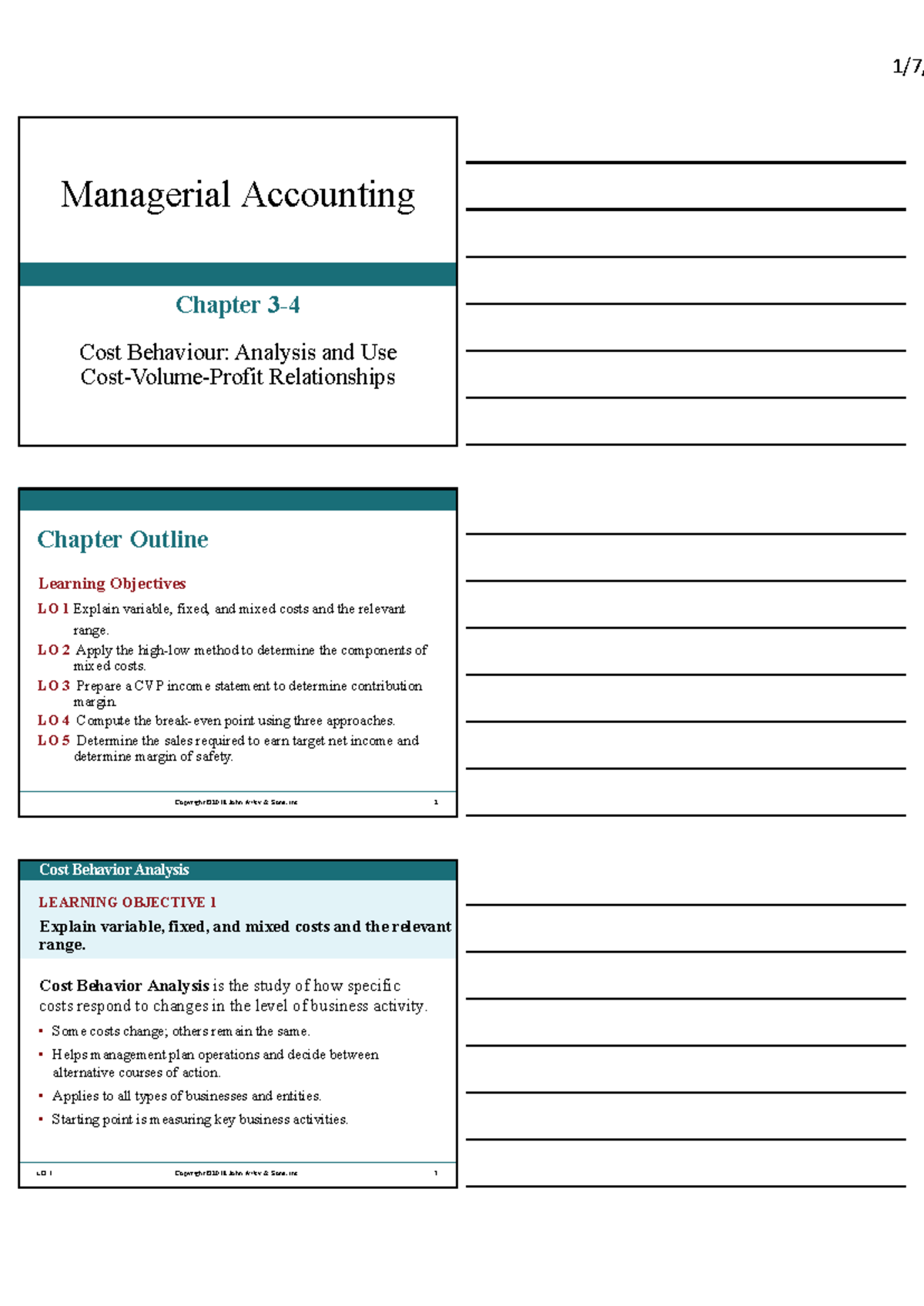 Managerial Accounting C3-4: Cost Behavior Analysis & Applications - Studocu