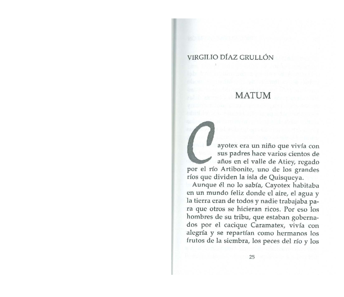 1-Cat. (A) Matum - Resumen y Reflexiones sobre el Cuento - Studocu