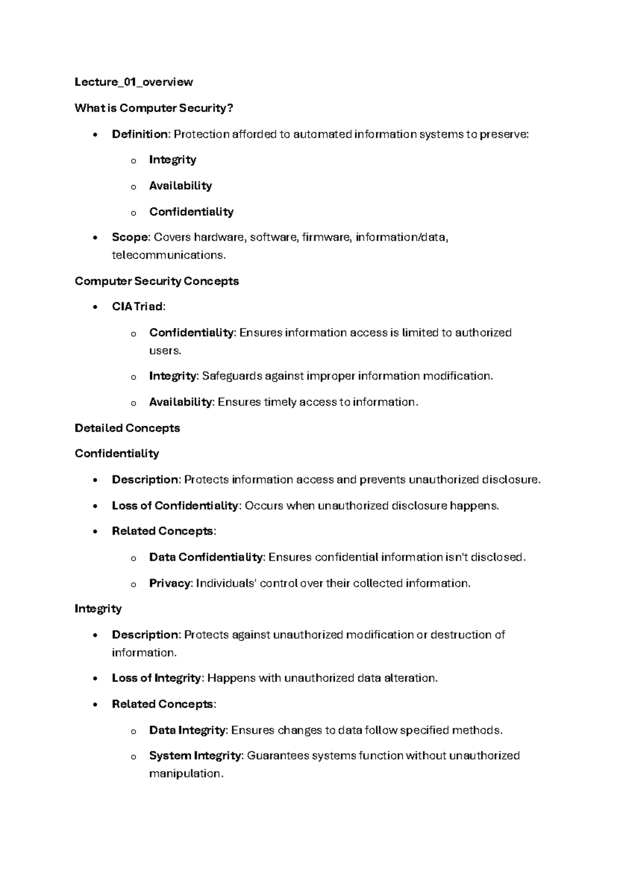 Lecture 01 merged - Summary of Chapters - Lecture_01_overview What is ...