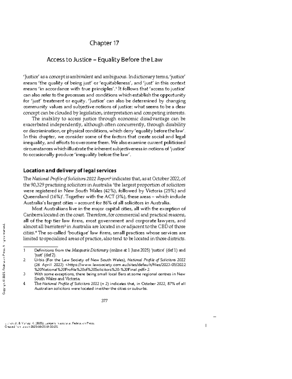 Chapter 17: Access to Justice and Equality Before the Law - Studocu