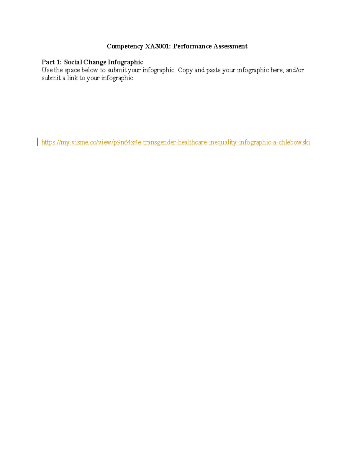 XA3001: Two-Part Assessment - Social Change Infographic & Wellness Plan ...