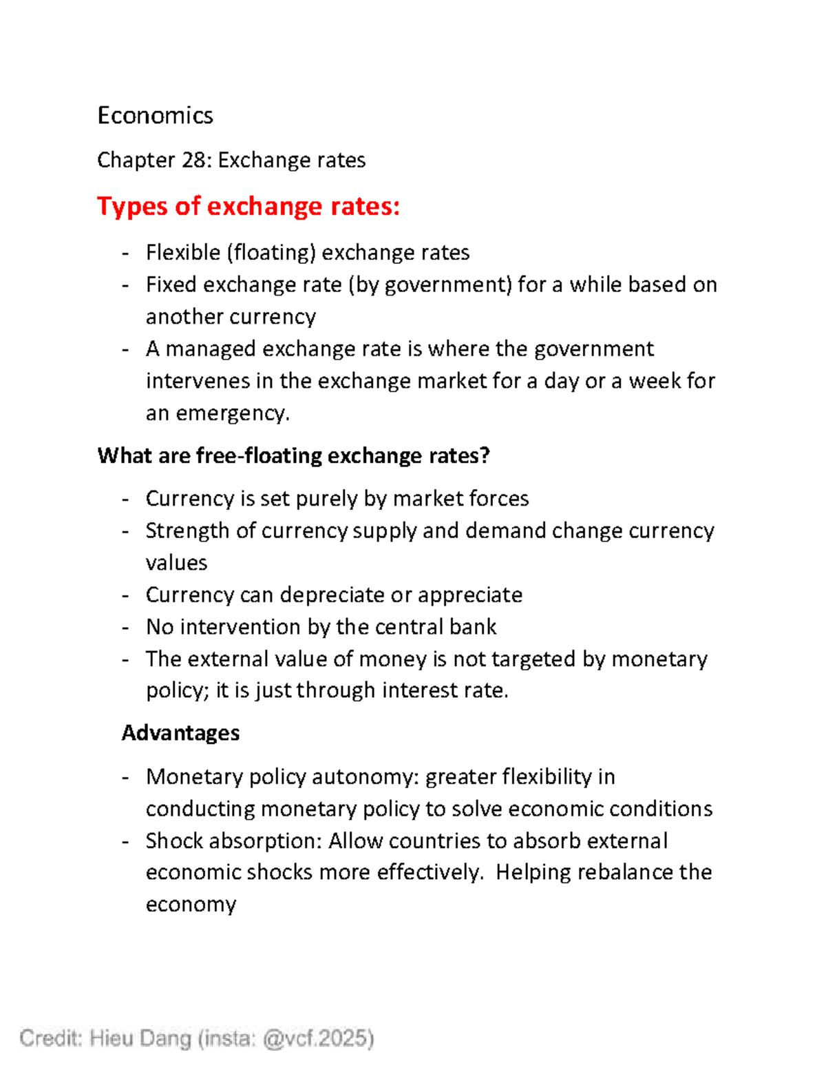 Chapter 28 - AS Econ Notes: Exchange Rates & Their Impacts - Studocu