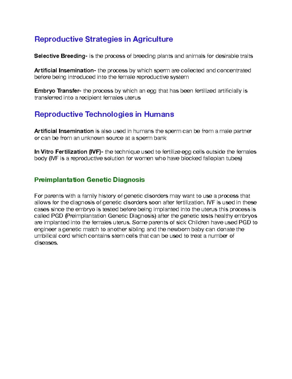 4.3 reproductive strategies and technologies - Reproductive Strategies ...