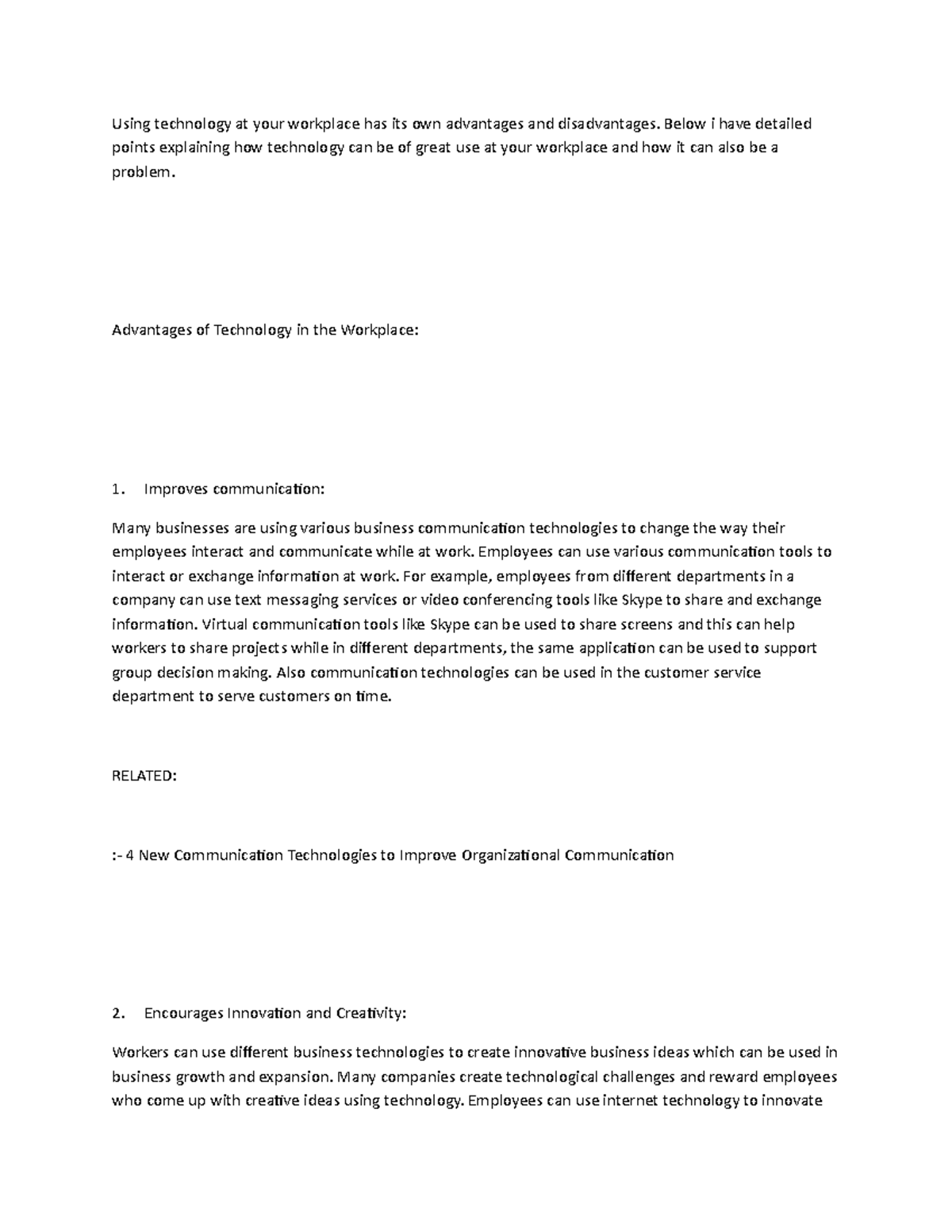 PURP Com - Taken as notes for an assignment - Using technology at your ...