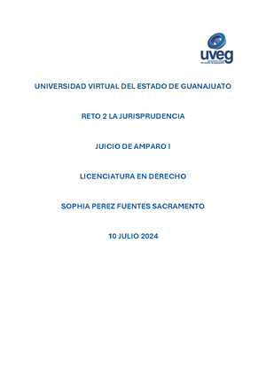 Reto 4 La competencia para conocer del juicio de amparo UVEG - © UVEG ...