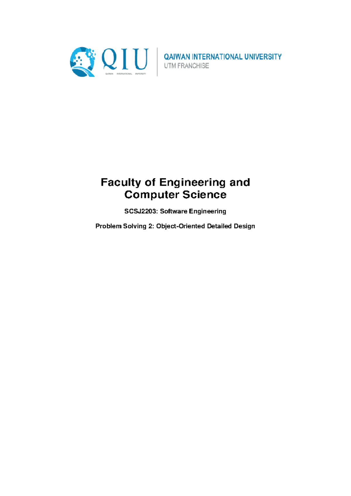 Problem Solving 2 slemani university best - Faculty of Engineering and ...