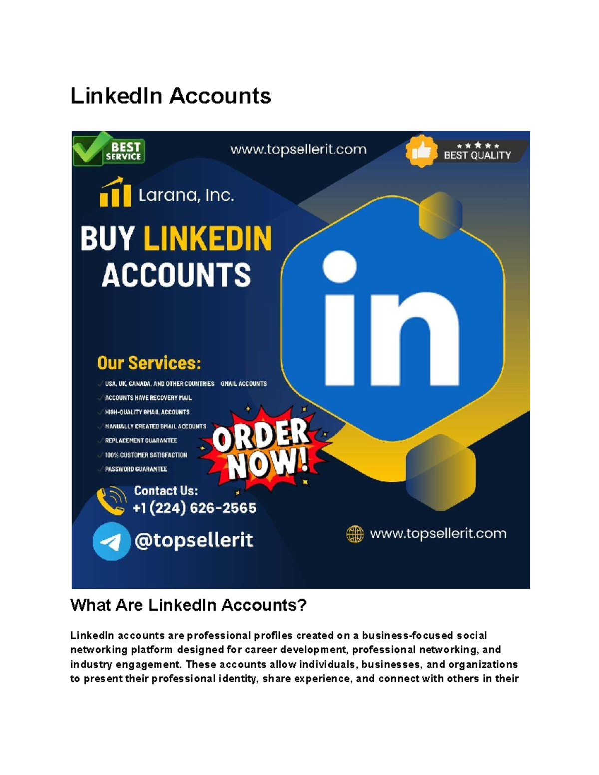 LinkedIn Accounts: A Comprehensive Guide to Professional Networking ...