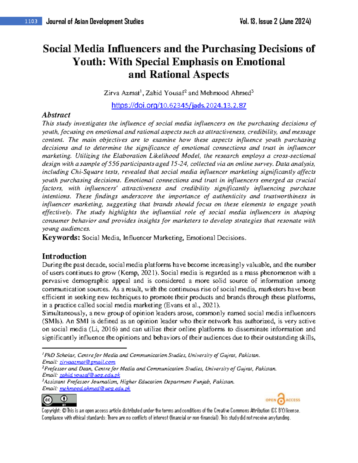 Social Media Influencers & Youth Purchasing Decisions: Insights from ...