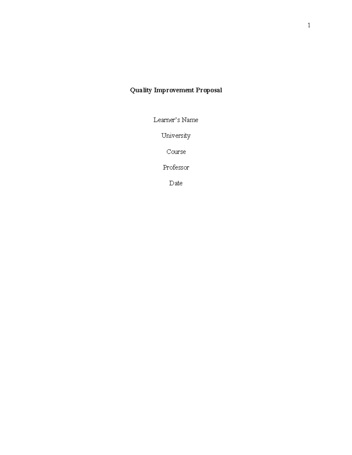 NURSFPX 8010 Assessment 4 Quality Improvement Proposal for ED ...