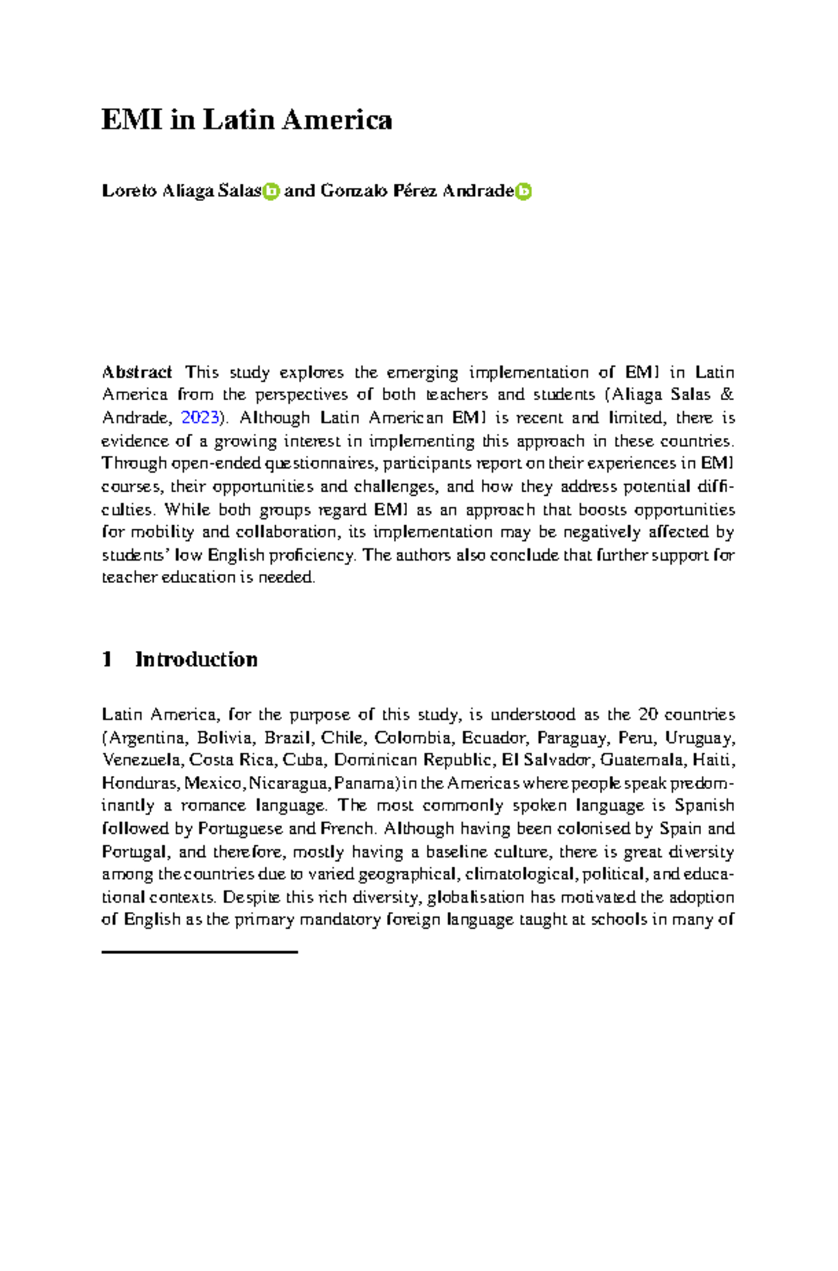 EMI Implementation in Latin America: Insights from Teachers & Students ...