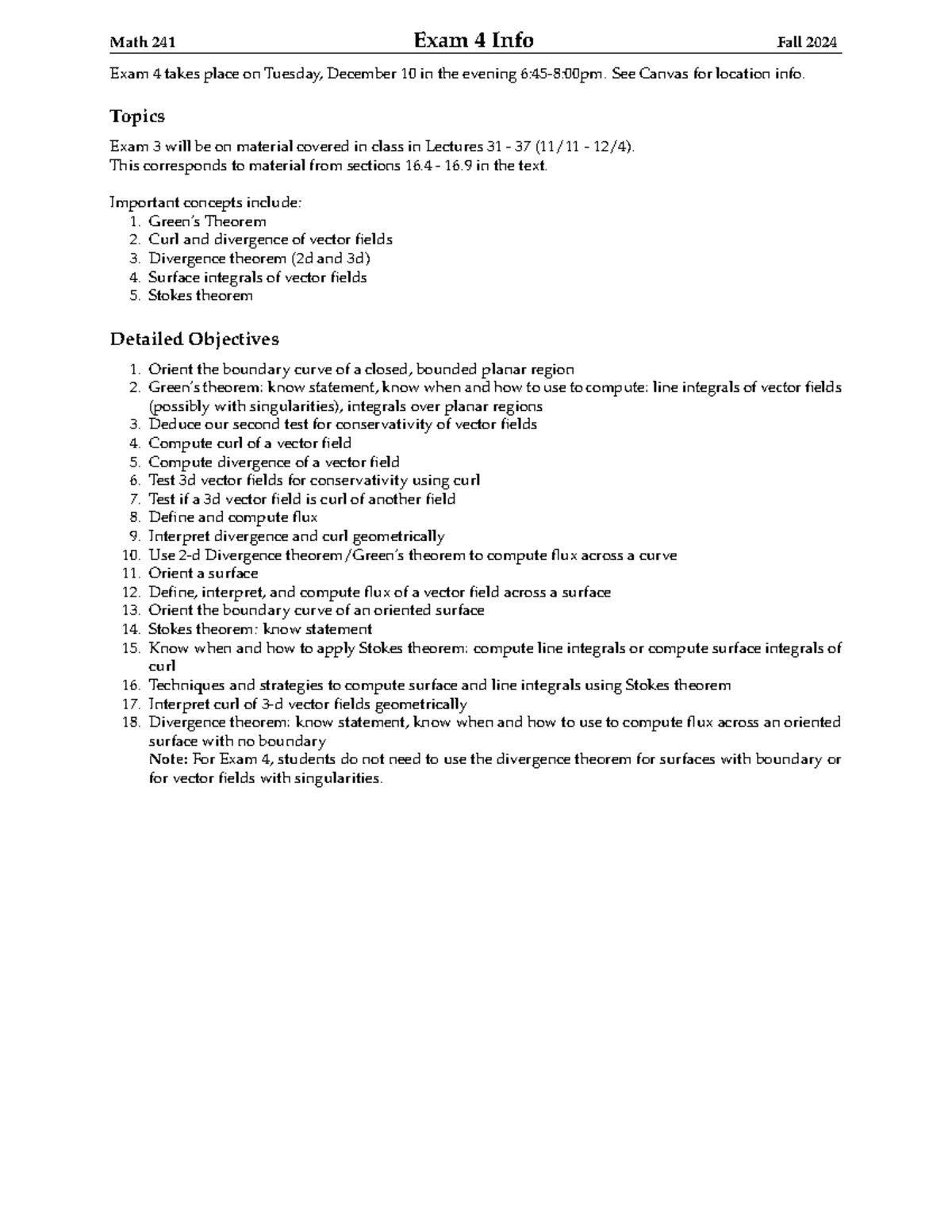 Math 241 Final Exam 4 Details - Fall 2024 Exam Topics & Objectives ...