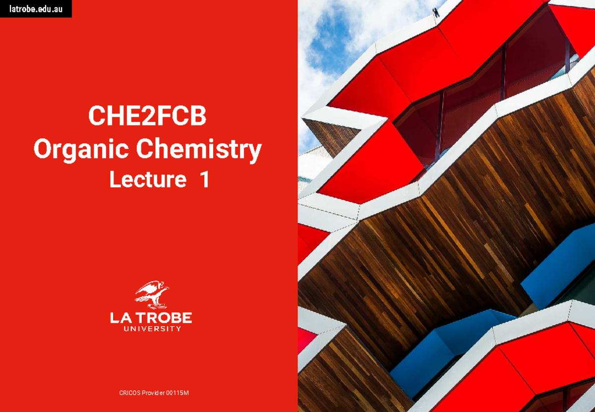 CHE2FCB Organic Chemistry Lecture 1: Key Concepts & Revisions - Studocu