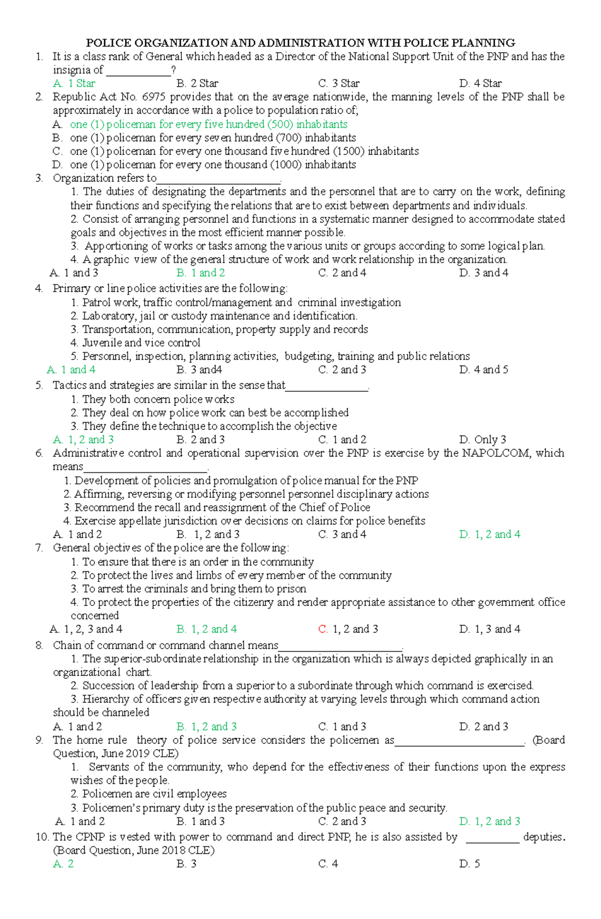 600 MCQs: Police Organization & Administration Q&A Study Guide - Studocu