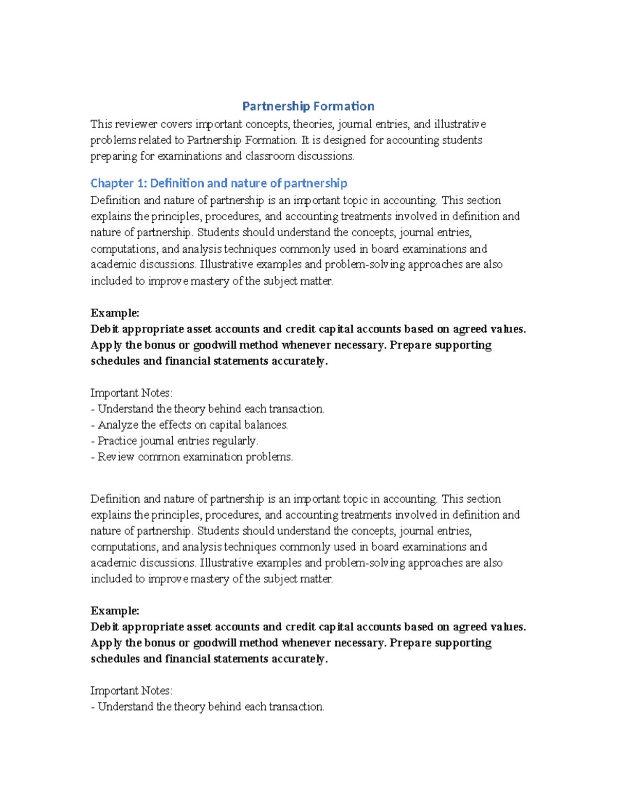 Partnership Formation: Key Concepts & Journal Entries for Accounting ...