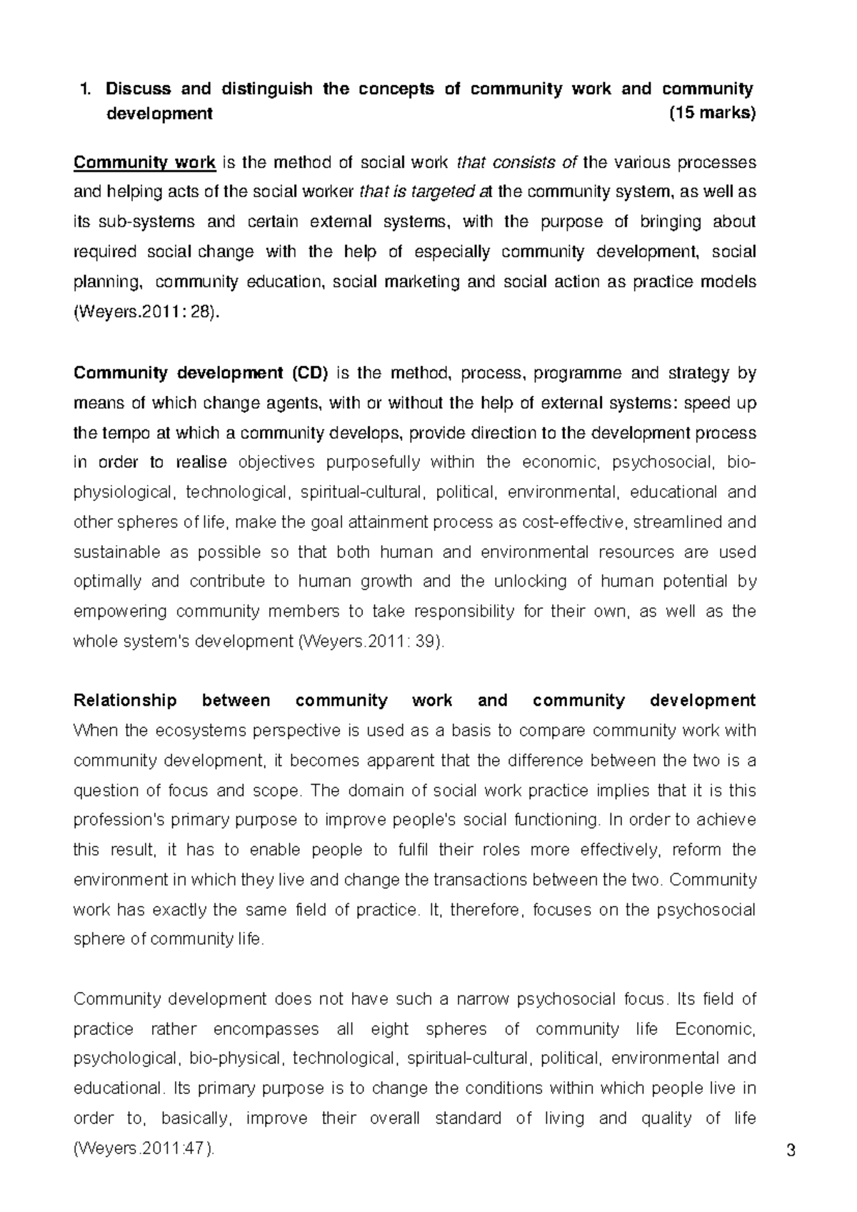 Community Work & Development: Concepts, Goals, and Processes (EXAM PREP ...