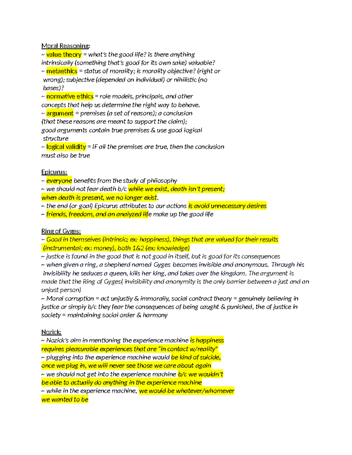 PHIL 101: Moral Reasoning Cheat Sheet & Key Thinkers Analysis - Studocu