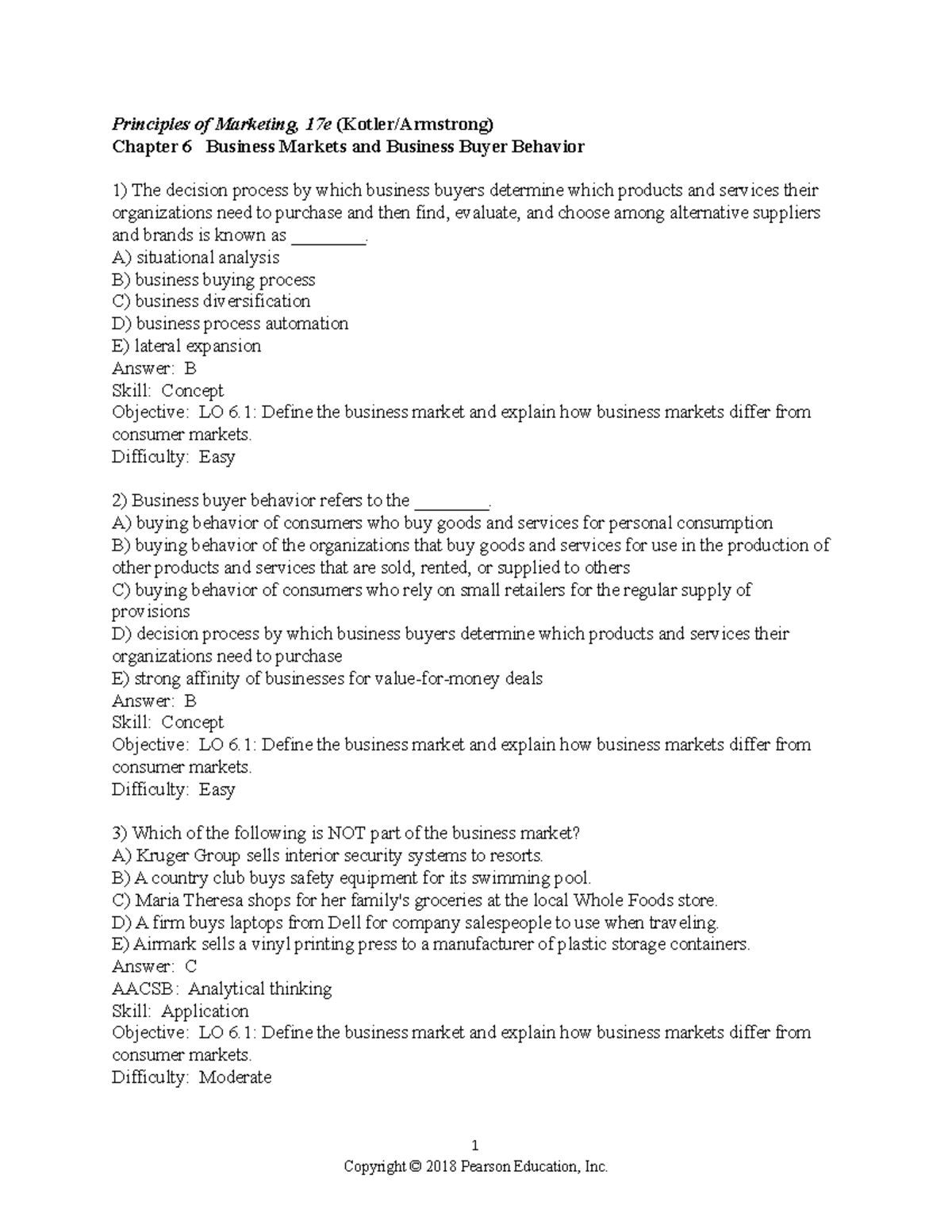 Chapter 6: Business Markets & Buyer Behavior from Principles of ...