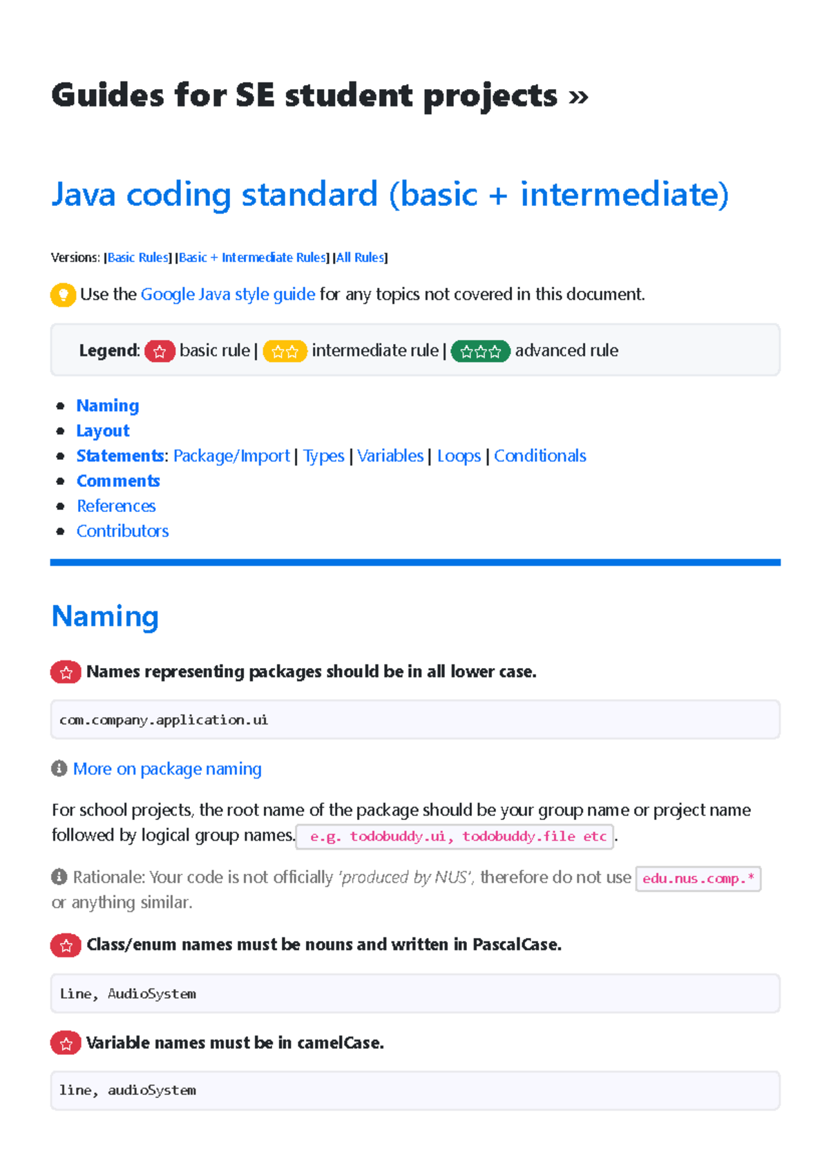 Java Coding Standards: Essential Guide for SE Student Projects - Studocu