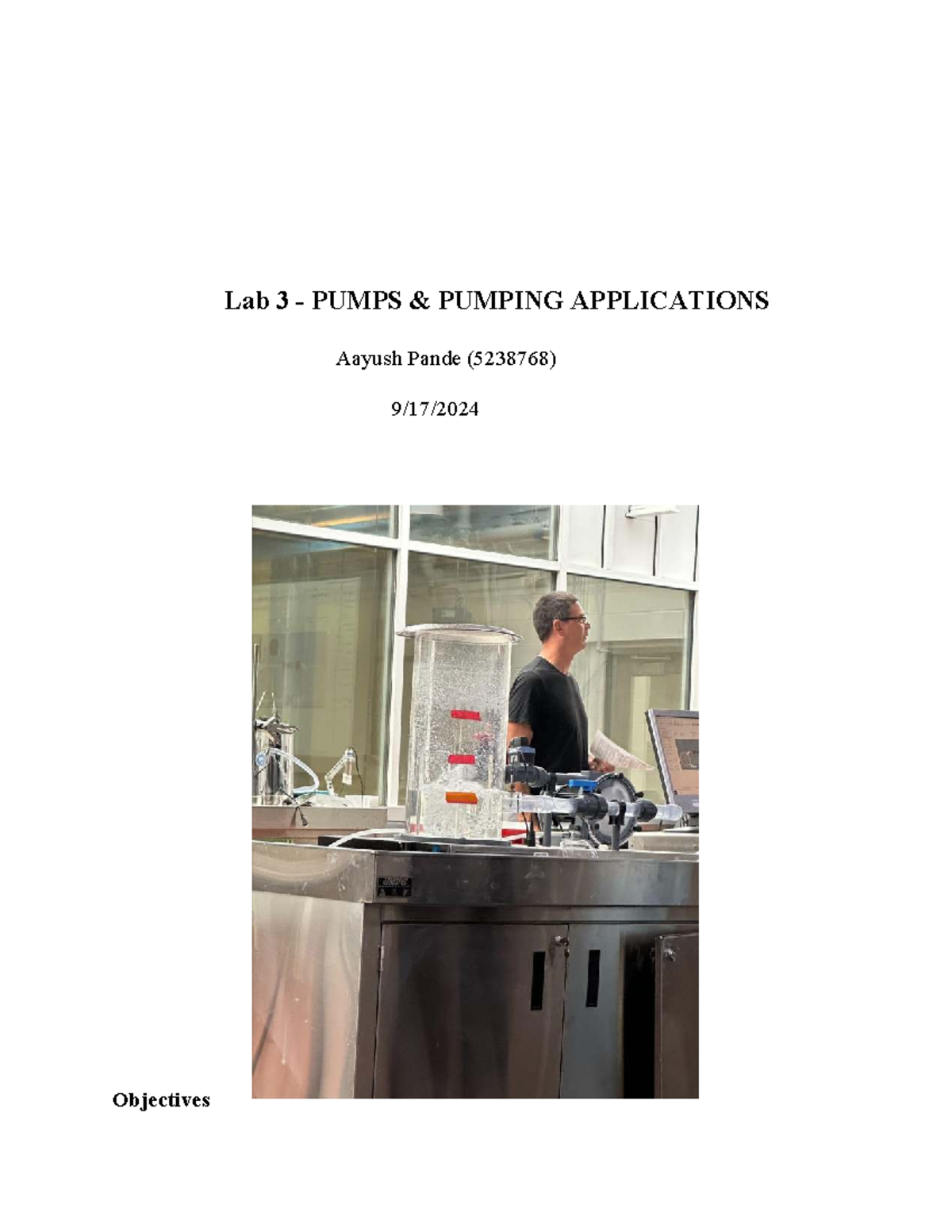 Lab 3 - Pumps - Just a guidence I made for lab report writing! - Lab 3 ...