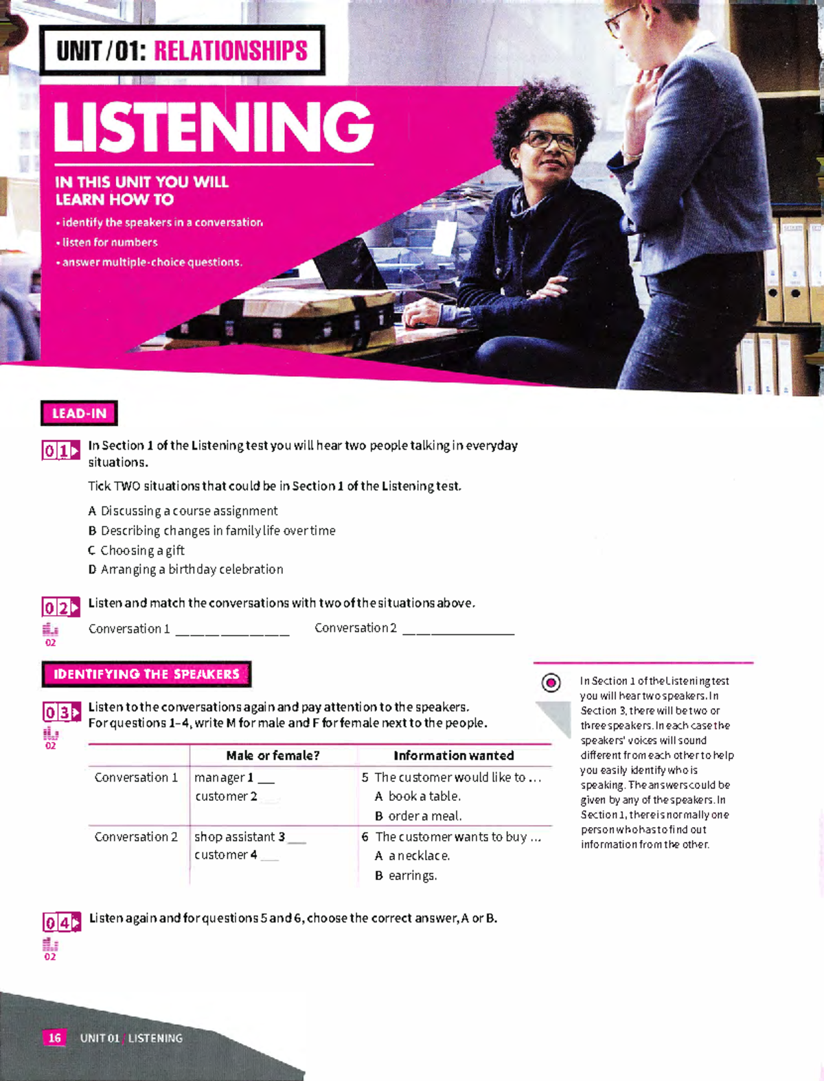 Listening Test Practice for IELTS Level 1 - Student's Book (2017) - Studocu