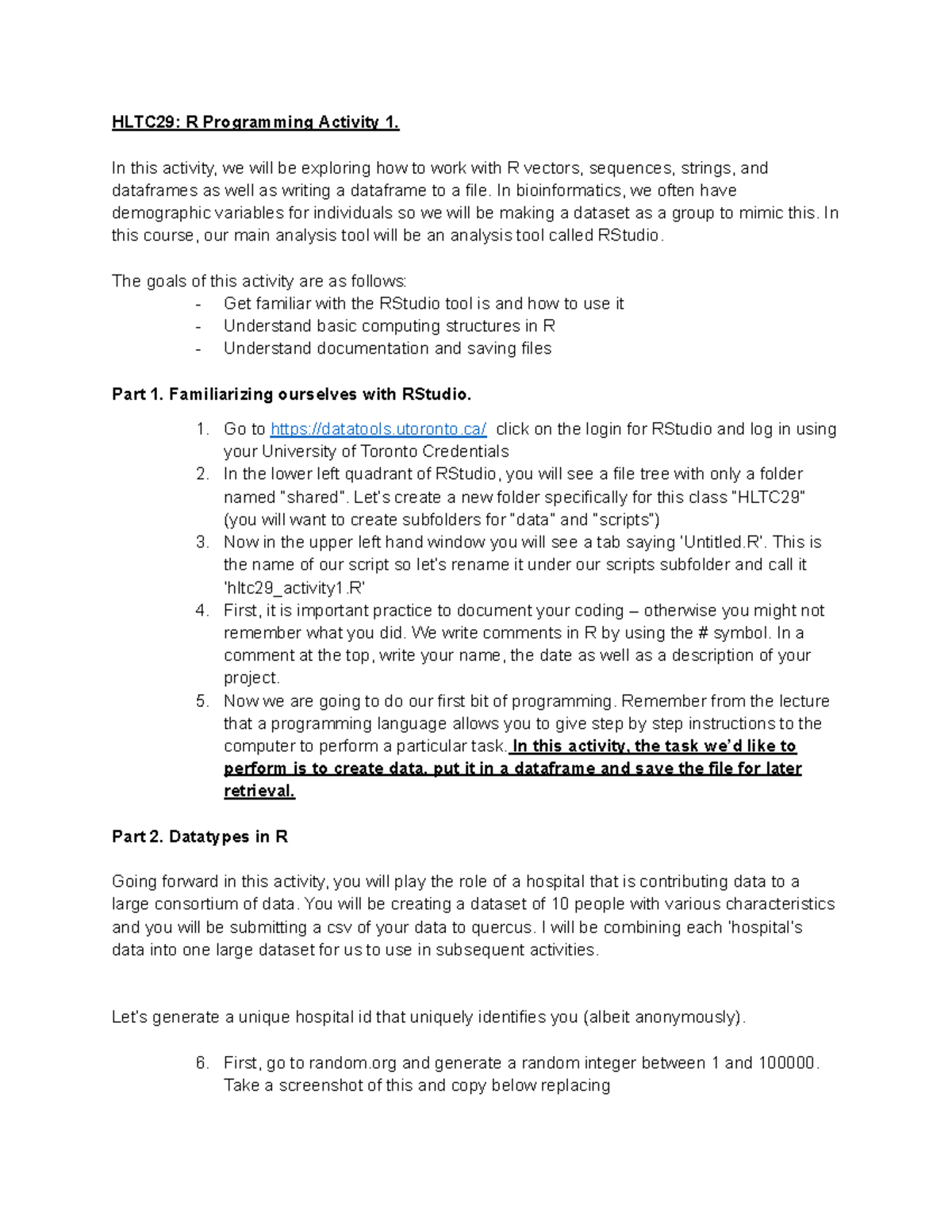 HLTC29: R Programming Activity 1 - Intro to Data Structures Winter 2026 ...