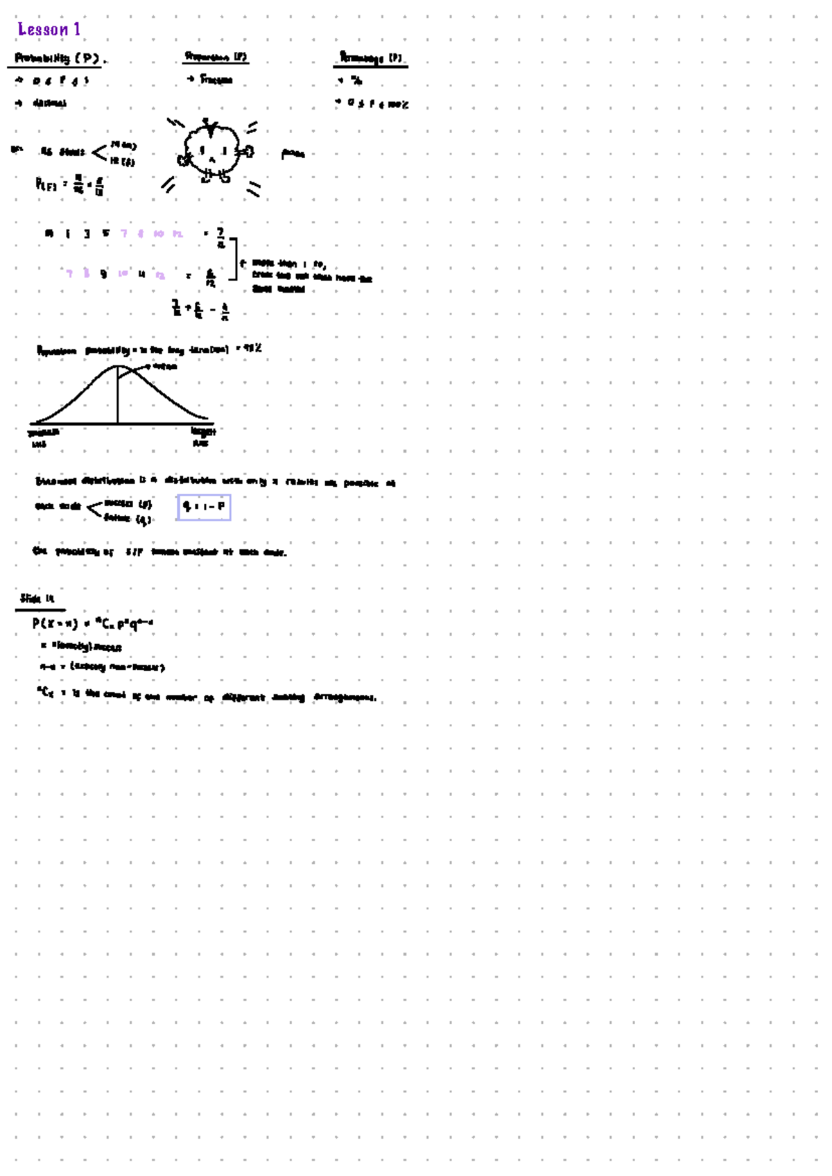 Lesson 1-6: Probability and Normal Distribution Concepts - Studocu