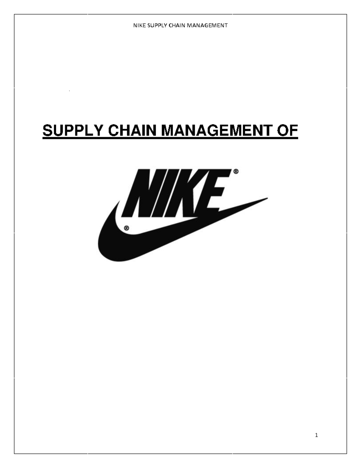 supply chain management of nike company