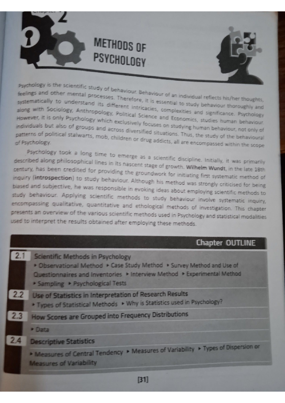 Methods of Psychology: Chapter 2 Overview and Techniques (ISC ...