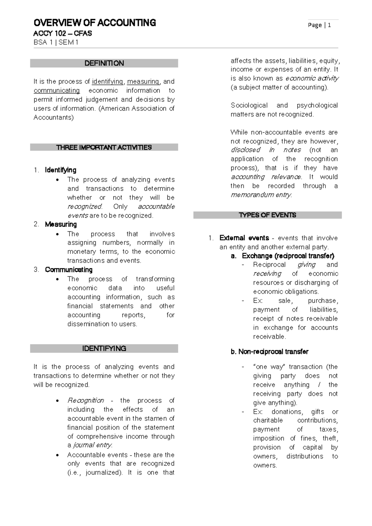 CFAS 1 - Overview of Accouting changes - ACCY 102 — CFAS BSA 1 | SEM 1 ...
