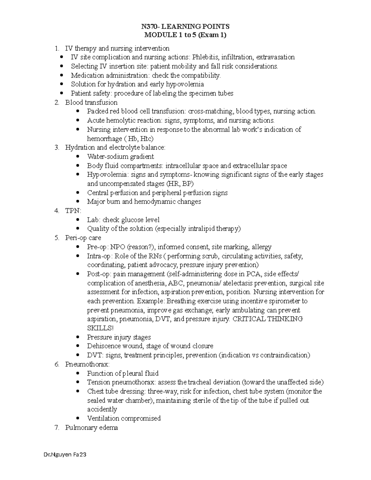 N370 Final Exam Learning Points: Modules 1-5 Overview - Studocu