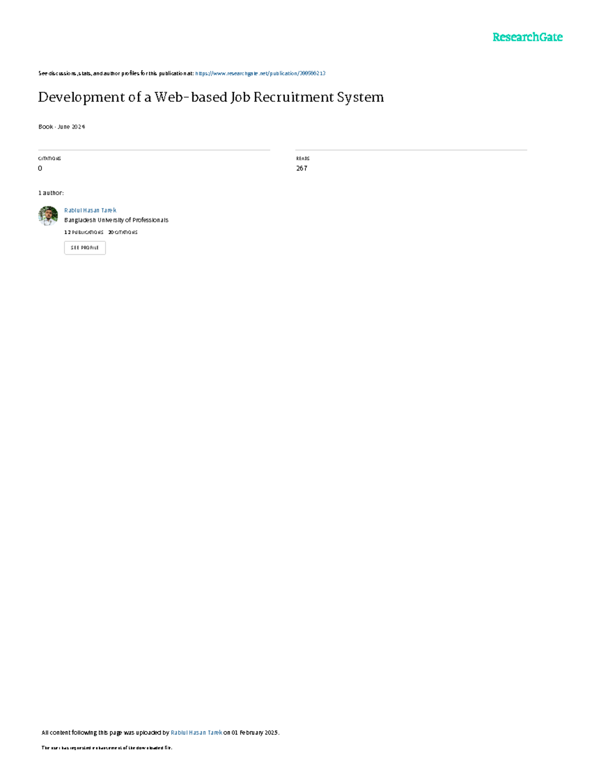 Development of a Web-Based Job Recruitment System for MICT - Studocu