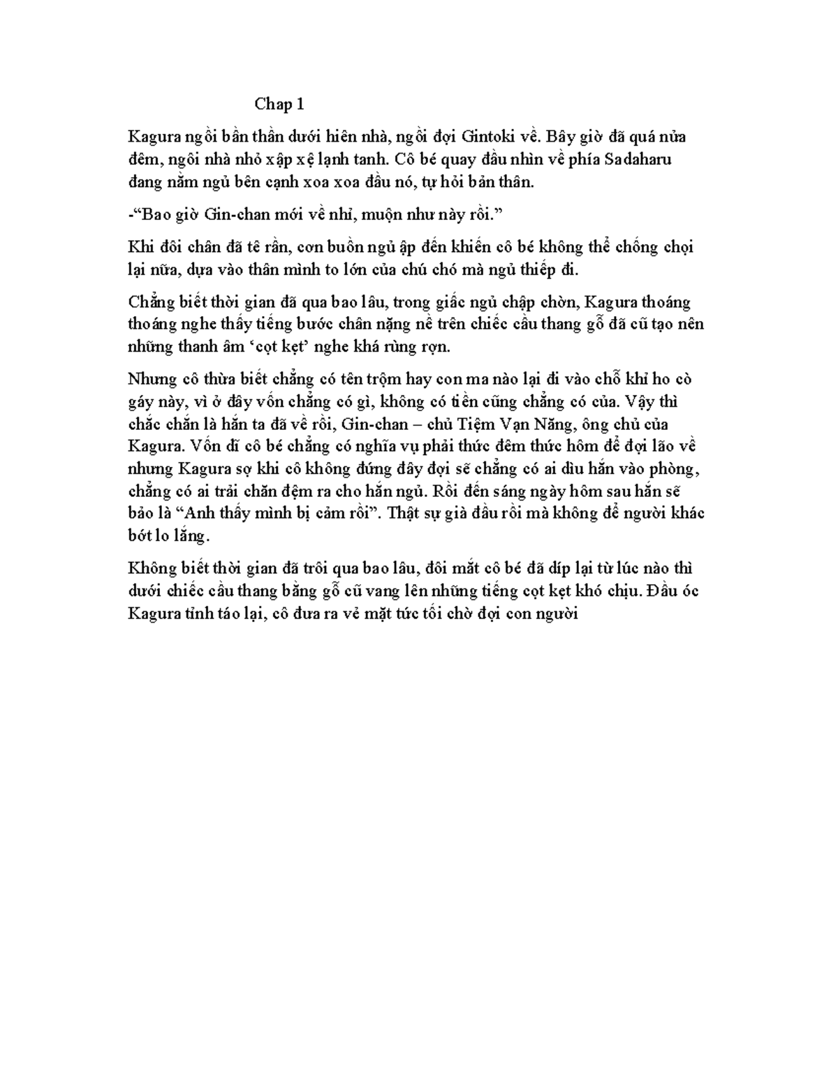 2 - fdfdf - Chap 1 Kagura ngồi bần thần dưới hiên nhà, ngồi đợi Gintoki ...